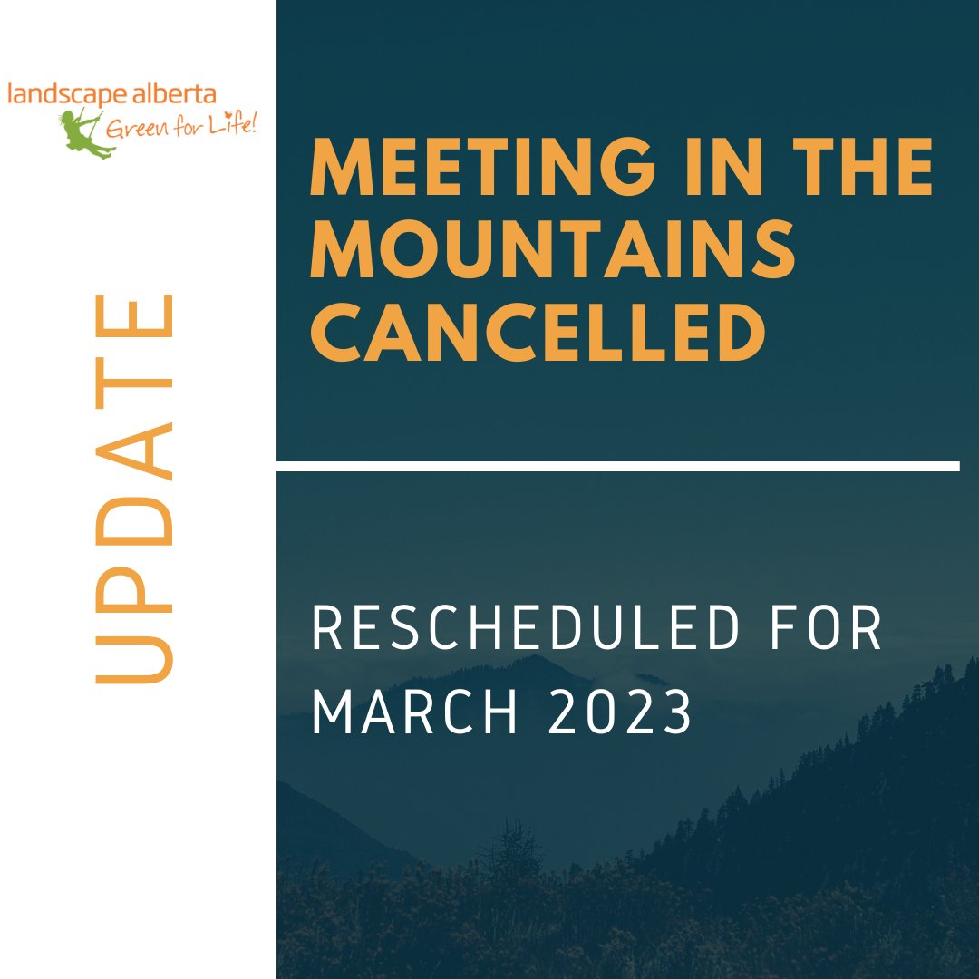 With regret we have chosen to cancel Meeting in the Mountains due to the circumstance related to the ongoing pandemic. We are working on plans for alternate delivery of some of the event content this year.  For full statement please visit: ow.ly/ZXMu50HzoJn