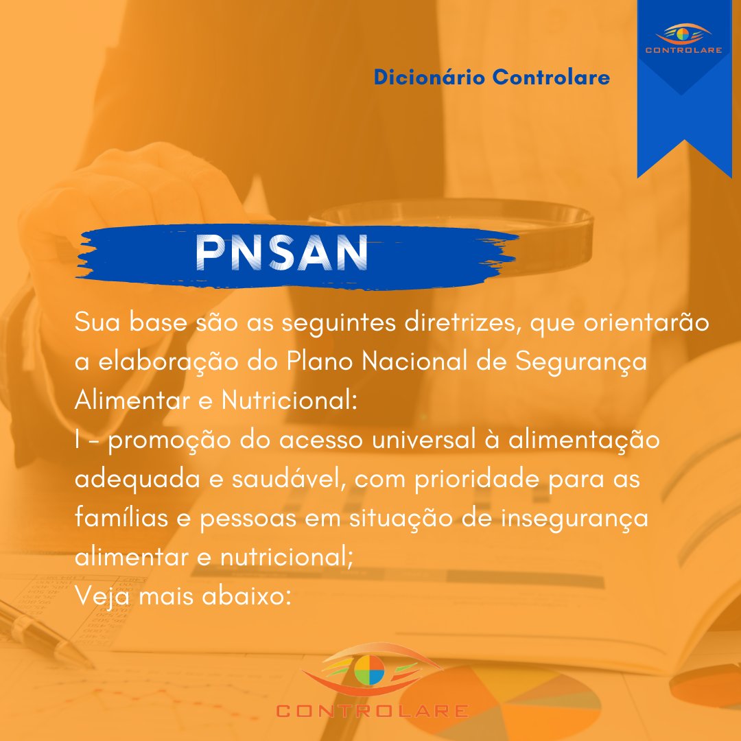 Controlare's tweet image. II - promoção do abastecimento e estruturação de sistemas sustentáveis e descentralizados, de base agroecológica, de produção, extração, processamento e distribuição de alimentos;

III - instituição de processos permanentes de educação alimentar e nutricional, pesquisa e formação