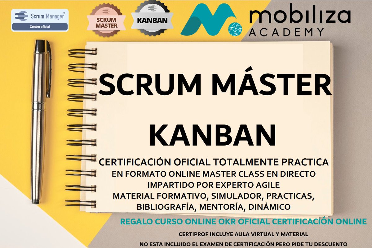 JorgeSanLo's tweet photo. Doble Certificación #Scrum + #Kanban #Oficial @ScrumManager @MobilizaAcademy ✏️https://t.co/Zyt5R8Ea4w
🚀 https://t.co/NKkcqh2q2n
➡️ Calendario Agile Primer Trimestre ✏️https://t.co/bVBwfspHIU
#Agile #AgileValencia #LeaderShip Scrum Manager #proyectosagiles https://t.co/r3brXfQYeo