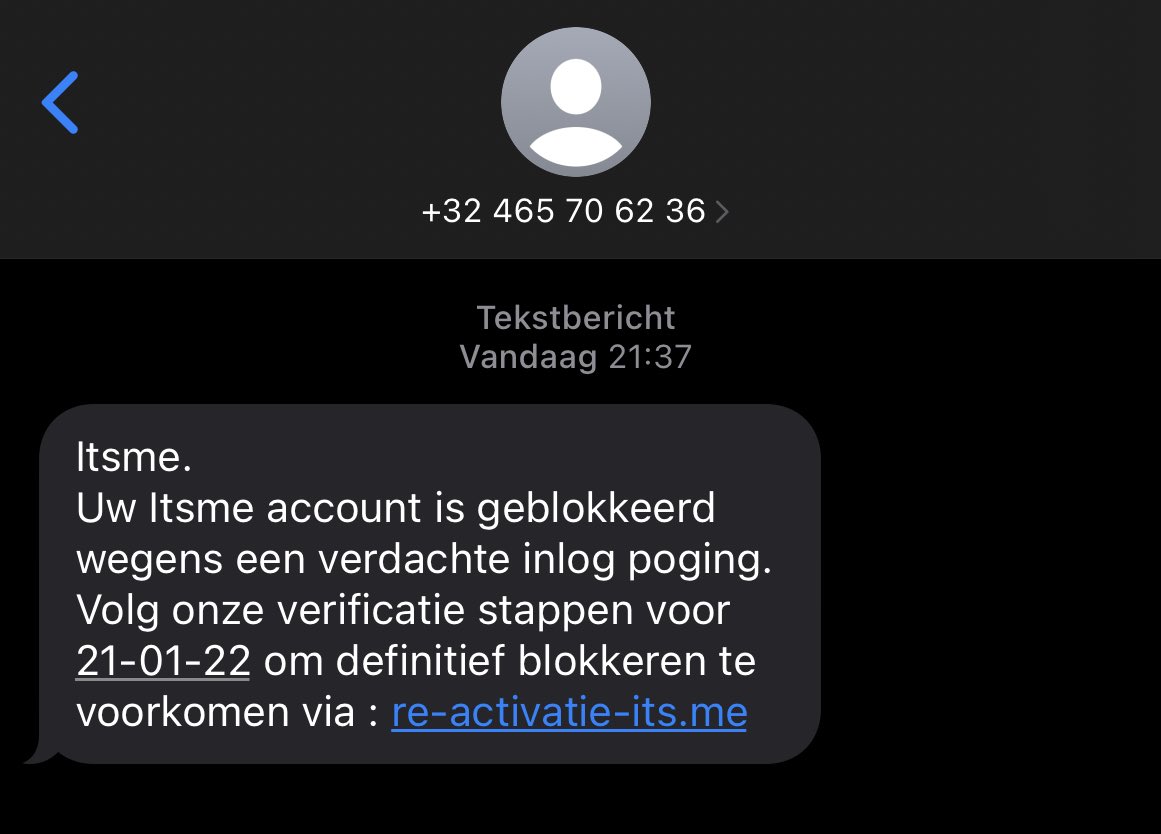 Opgepast : phising <a href="/federalepolitie/">Federale Politie</a> <a href="/itsmeDigitalID/">itsmeDigitalID</a>