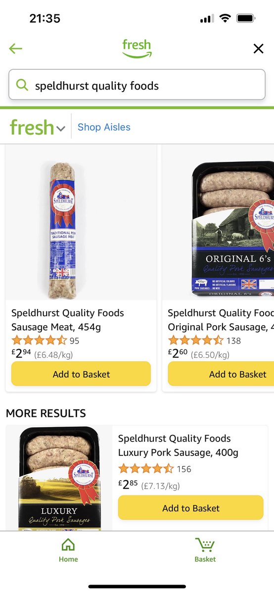Don’t forget we are on <a href="/AmazonFresh/">Amazon Fresh</a>   You can find our sausages and sausage meat if you get deliveries to your area #sausages