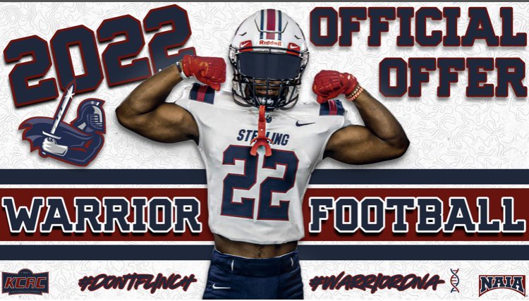 I am blessed to have recieved my official scholarship offer from <a href="/SCWarriorFB/">Sterling College Football</a> <a href="/AO1CoachKenney/">Joe Kenney</a> <a href="/Tc_robinson5/">CoachTC_</a>  <a href="/CoachPapaDukes/">Jason Dukes</a> <a href="/AlcovyFootball/">AlcovyHSFootball</a>