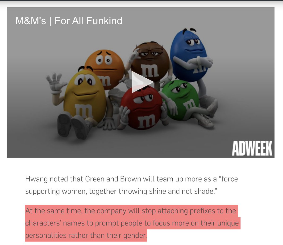 coldxman's tweet image. "It doesn't matter if you're black, white, trans or nonbinary––we at M&amp;amp;M's would love to get rich by giving you type 2 diabetes."  

You gotta love Corporate Woke. lmao