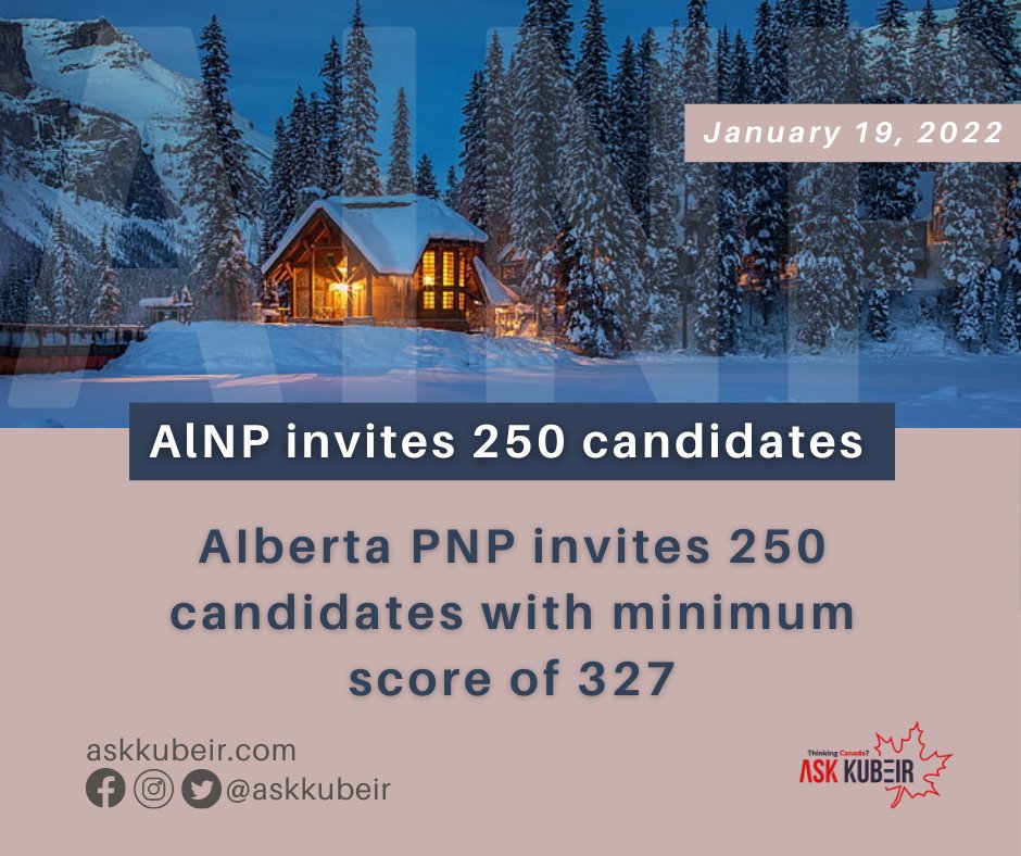 AskKubeir's tweet photo. AlNP first draw of the year! 👏💥

Alberta's first draw of the year through the Express Entry-linked stream of the Alberta Immigrant Nominee Program.

#foreverhopeful #alberta #expressentry #alnp #immigratetocanada #internationalstudent #studyincanada #immigrant #lifeincanada #st https://t.co/8gwigd0mZu