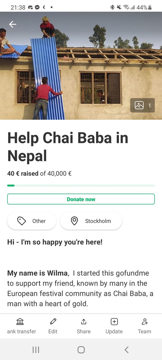 ChaiBabies's tweet photo. On our first day we have received 2 donations of โฌ20 each and I'm so grateful! Thank you mom and thank you Kevin whoever you are - the first 2 Chaibabies to help Chai Baba! ๐๐๐
#GoFundMe #fundraising
#Nepal #ChaiBaba #ChaiBabies https://t.co/Q8lGV2EIhB
