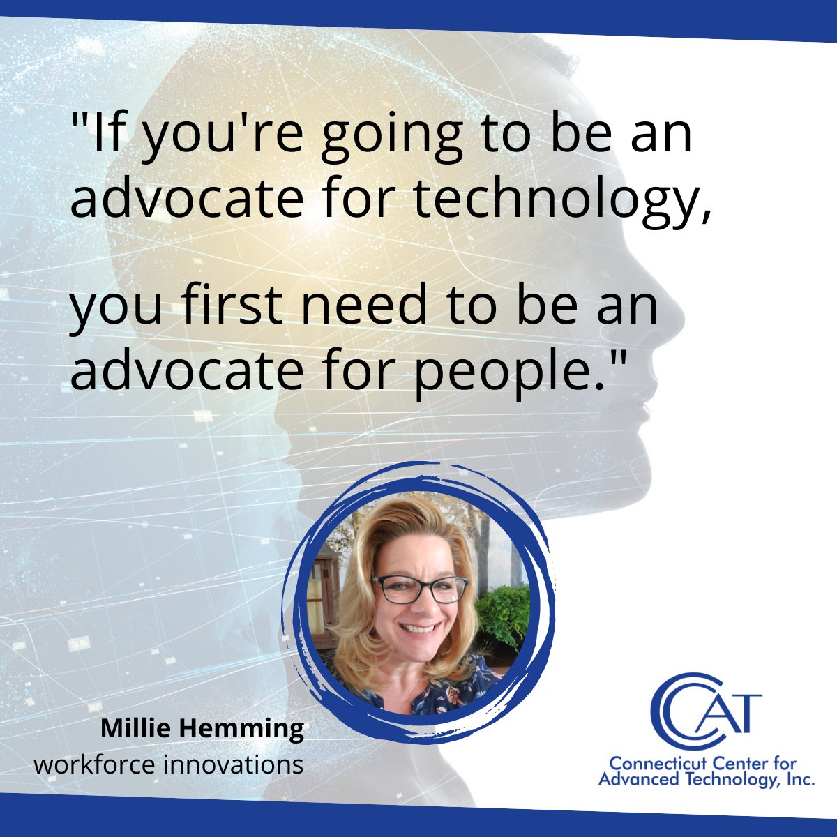 CCATInc's tweet image. Today we kicked off a &quot;Meet our Team&quot; series where we learned more about Millie and Nasir. Millie shared a quote by Aaron Prather of Fedex that resonated with us all and our work to power the #workforce of the future.

#insideCCAT #workforceofthefuture #technology #industry40