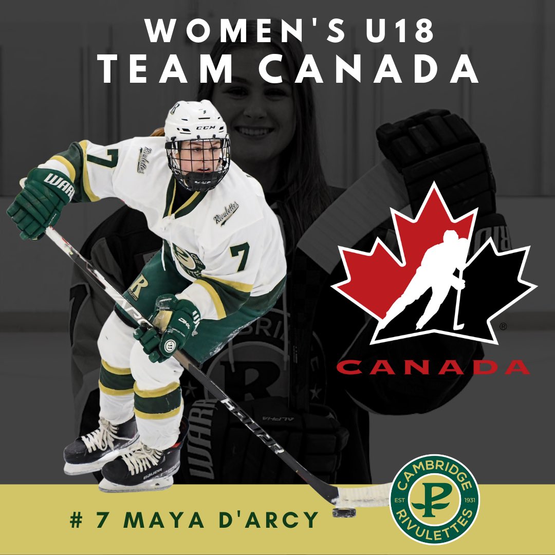 Although they weren’t able to compete at the #U18WomensWorlds in Sweden, 23 players from across Canada were selected to wear the 🍁 on the world stage including Rivulette <a href="/mayagdarcy/">Maya</a> 

Maya, your Riv family is so proud of you for this amazing accomplishment - congratulations!