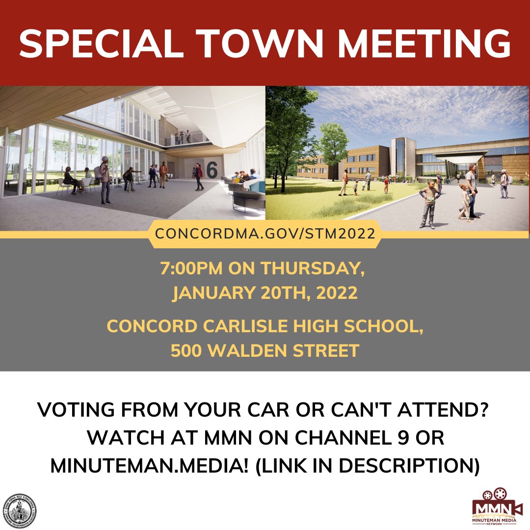 Special Town Meeting is here! Are you watching from home or using our new vote from your car option? Watch the proceedings online (link below) or listen in on WIQH 88.3FM

minuteman.media/2409/Government