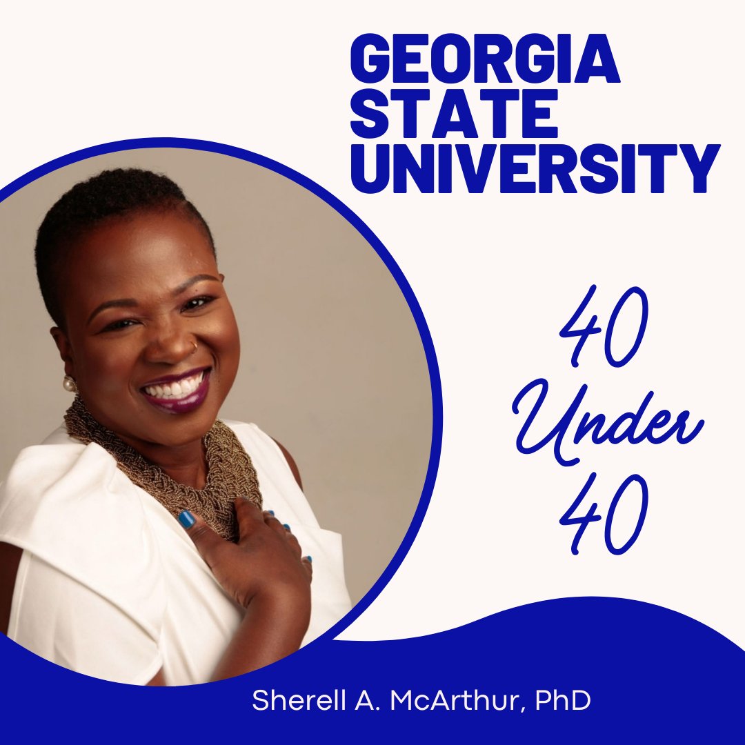 I'm grateful and honored to have been selected by my graduate school alma mater, Georgia State University (PhD c/o 14), as an honoree for GSU's 40 Under 40 class of 2022! 

I am beyond excited to celebrate this distinct honor 🎉🎉 <a href="/GaStateAlumni/">Georgia State Alumni Association</a>