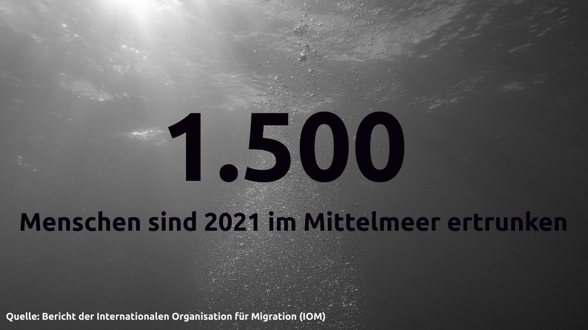 Zweimal der gesamte Bundestag ertrinkt im Mittelmeer. Das wären knapp 1.500 Menschen. So viele sind im vergangenen Jahr laut der <a href="/IOMGermany/">IOM Germany</a> auf der zentralen Mittelmeer-Route ertrunken oder vermisst. Volt kämpft für sichere Fluchtrouten! #LeaveNoOneBehind