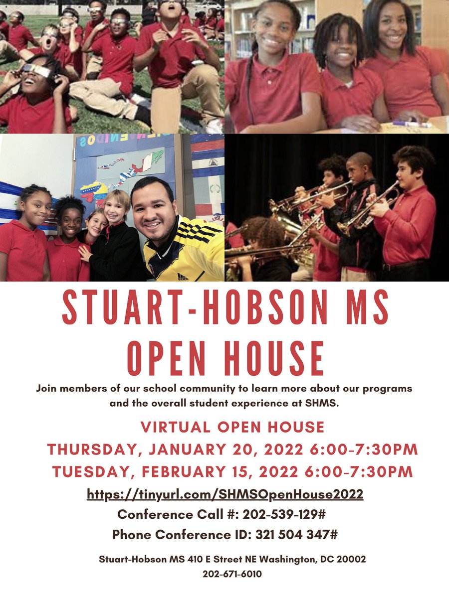 Reminder: Tonight’s @StuartHobsonMS Open House will be virtual. We hope you can join us at 6:00 PM to watch the recording and/or engage in some additional live Q & A at 7:30. See you soon!