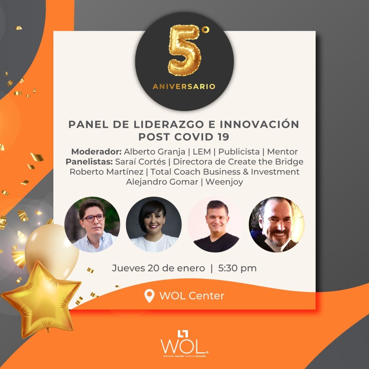 WeenjoyCom's tweet photo. En Weenjoy nos sentimos honrados por la invitación a participar en el “PANEL DE LIDERAZGO E INNOVACIÓN POST COVID 19” con motivo del Quinto Aniversario de WOL Center https://t.co/am3F1Z3wzO