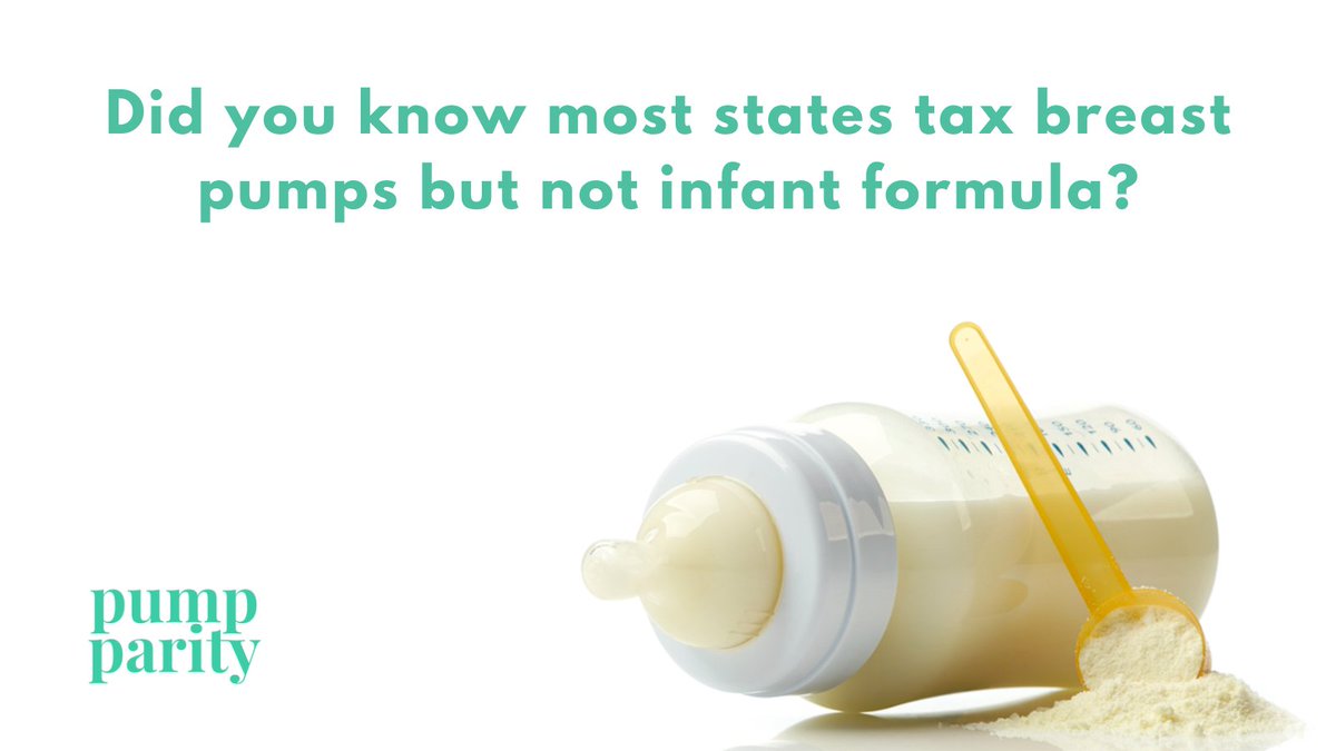 ParityforPumps's tweet photo. Did you know most states tax breast pumps, yet nearly every state exempts infant formula from tax? Let's work towards parity for pumps. https://t.co/h31ynhp7yn https://t.co/PvV3e4RZys