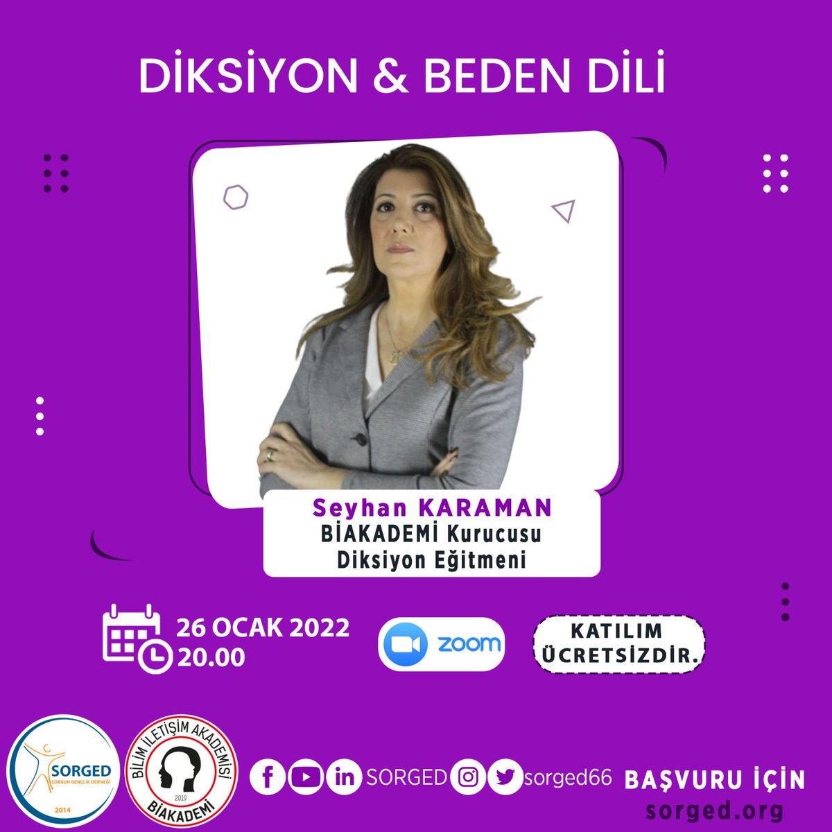 sorgedorg's tweet photo. Çevrim içi eğitimlerimiz devam ediyor.😊

📌Diksiyon Eğitmeni Seyhan Karaman konuğumuz oluyor.

📌Ücretsiz ve Katılım Belgelidir.

📍Başvurular Türkiye genelinden kabul edilecektir.

Başvuru⤵️
https://t.co/r2TFfwiCqN https://t.co/vi4lQ9rfMq