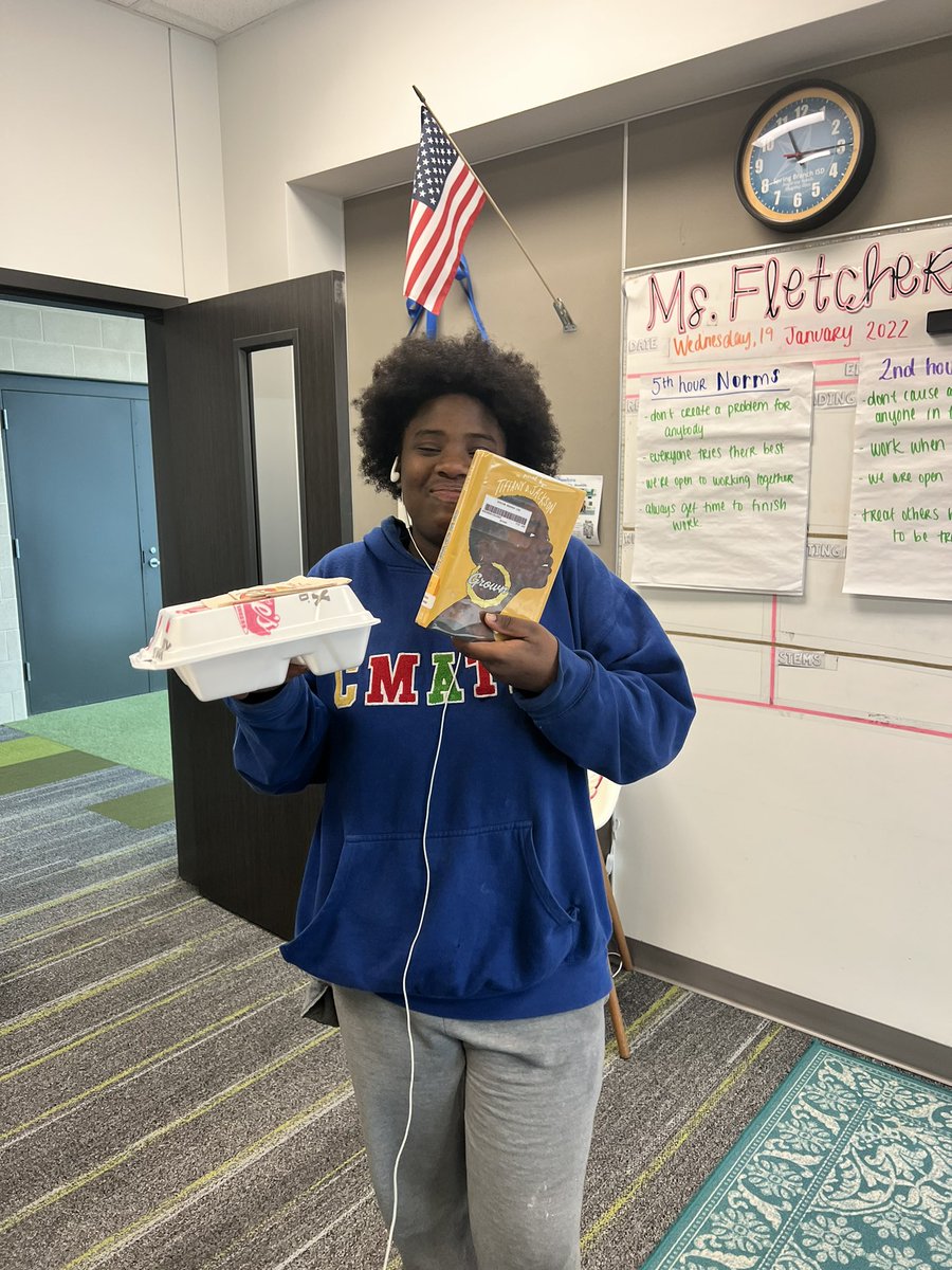 Libbyislearning's tweet photo. This is Princess. When she became my student three weeks ago, she told me she had never finished a book. I put Grown by @WriteinBK in her hands and she finished it yesterday. Told all her friends and teachers about it. She got Canes for this accomplishment today ❤️ https://t.co/QX79z9EAvH