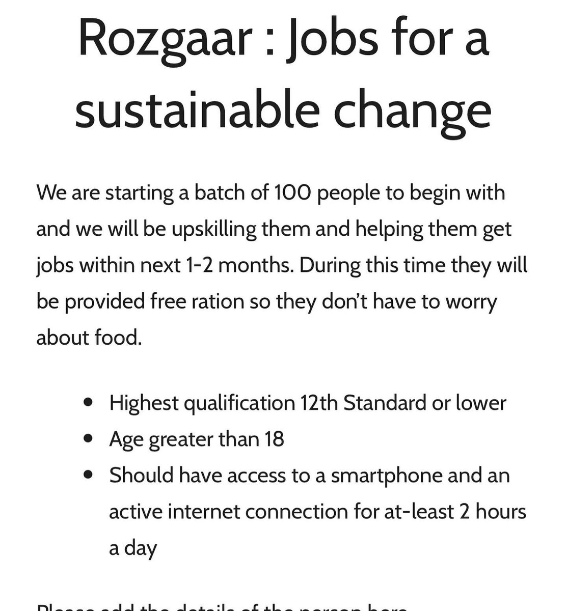 KaulSuhaas's tweet photo. Teaching coding/Analytics skills to people  from economically weaker sections with max qualification 12th std. and providing them jobs at our company within next 3-6 months

If you know any such person please dm,
else amplify;

#jobs #ews #techtraining #learncoding https://t.co/GEa8lwQg8O