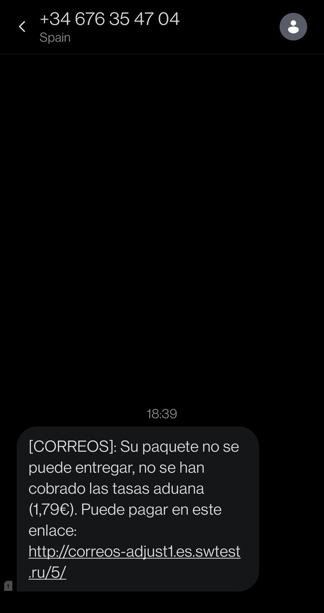 juppeta's tweet photo. @policia @Correos acaba de llegarme este sms (phising) https://t.co/mKVF0auJ7h