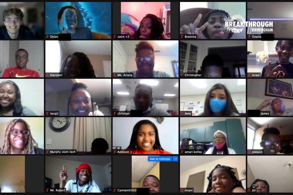 BreakthroughBHM's tweet photo. Throwback Thursday to Summer 2021! Seems like only yesterday we were cheesing through Zoom at our 2021 Breakthrough squad😁💙🧡 https://t.co/JTpKClXu9i