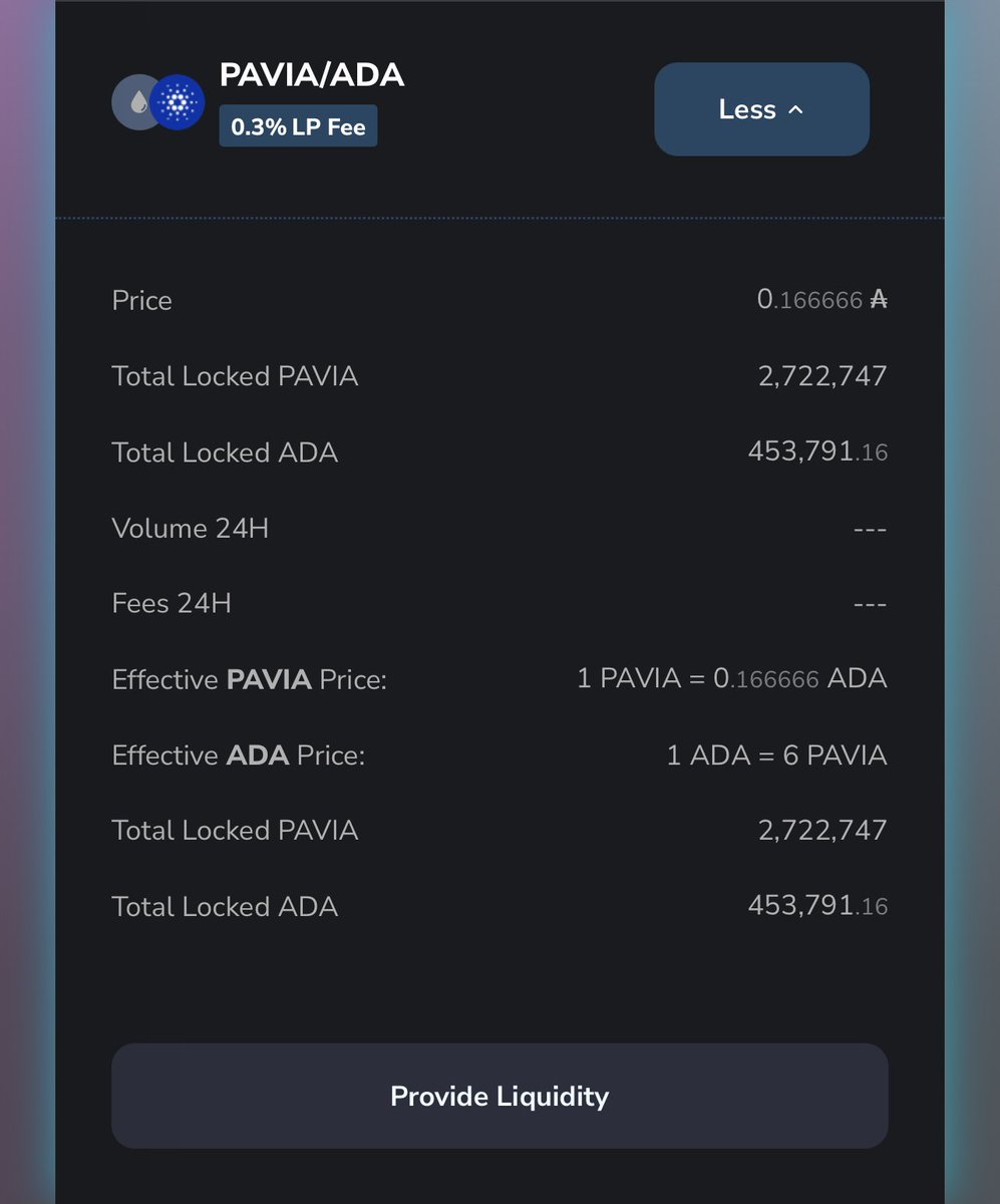 If you are holding $PAVIA you can now add liquidity to the $PAVIA / $ADA pool on <a href="/SundaeSwap/">Sundae Labs 🍨</a> before the DEX goes live. We recommend using <a href="/ccvaultio/">Eternl</a> wallet. Best of all you will be paid the LP fees % as the pair continue to trade. But please DYOR first. 🍨 #Cardano #DEX