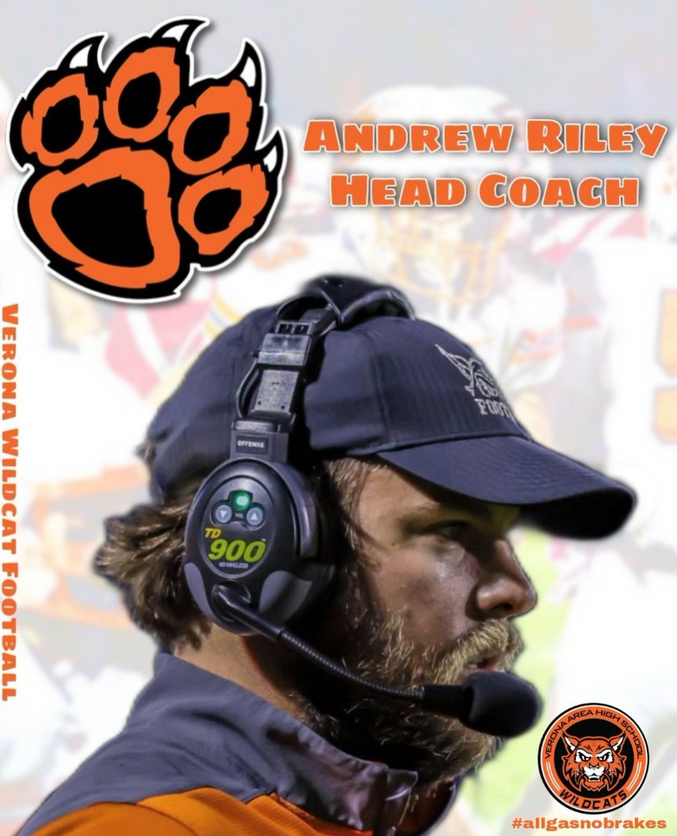 𝓐 𝓷𝓮𝔀 𝓮𝓻𝓪...

We have elevated Andrew Riley to be the next Head Football Coach at Verona Area High School. Congratulations coach, we are excited for this new journey!