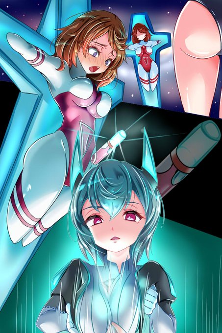 また投稿を忘れていた。ヒロイン茎ピンチ第二弾。ウルトラヒロイン界で2万年後くらいに流行るだろうから先に描いておいたぜ! 