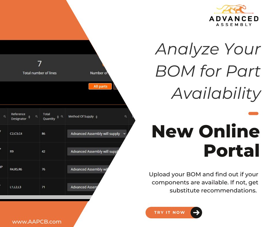 smtassembly's tweet image. Our new system automatically checks to see if the parts on your BOM are available and recommends alternatives, if necessary. Try it @ hubs.ly/Q012vbr00

#pcb #pcba #advancedassembly #aapcb #pcbordering #pcbdesign #electricalengineering #pcbmanufacturig #factoryofthefuture