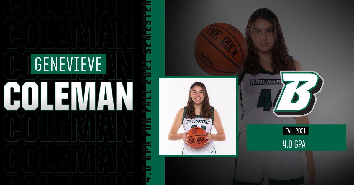 Congratulations to our team for its outstanding work in the classroom during the Fall 2021 semester. Also congratulations to Genevieve Coleman for her perfect 4.0 GPA! #BingPride #AEHoops