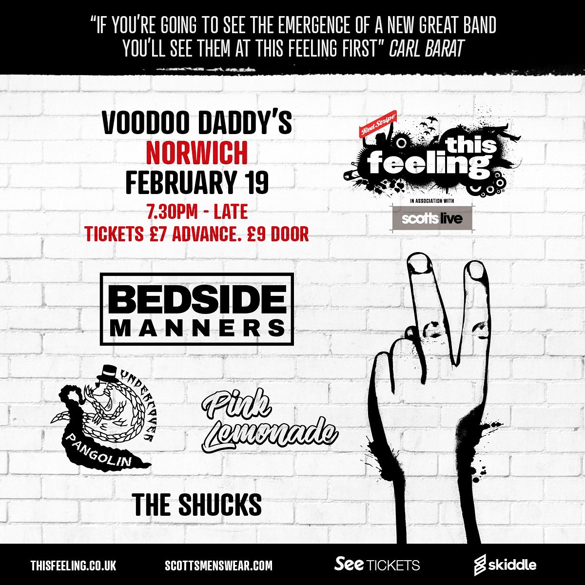 🥳GIG ANNOUNCEMENT🥳 Super excited that we have been added to the lineup for this show. Deets are on the poster, get your tix here!👇 skiddle.com/e/35975710 • • @this_feeling @scottsmenswear @redstripeuk