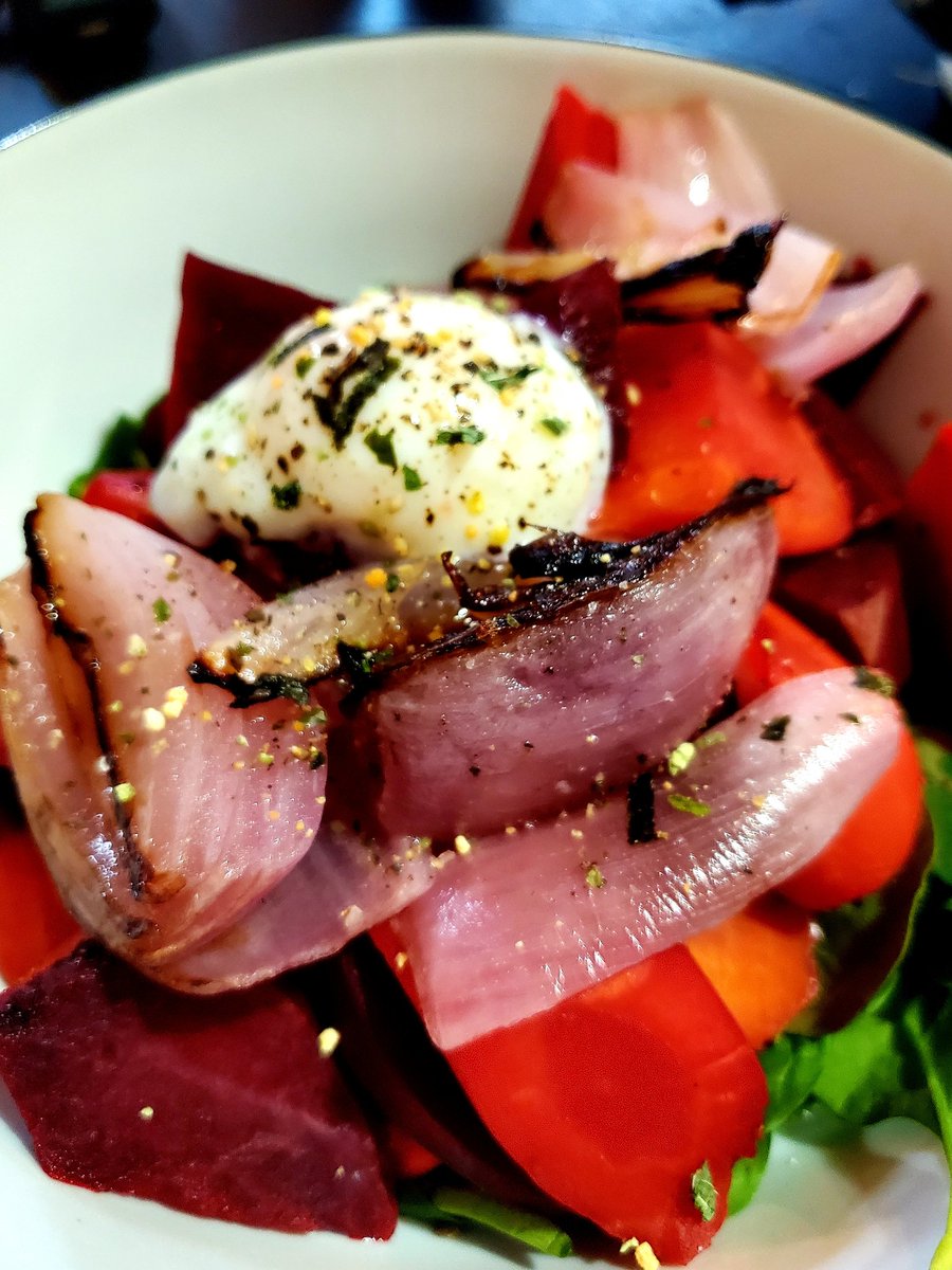 ChefRudyStraker's tweet photo. My Root Vegetable Bowl topped with Poached Eggs. https://t.co/uYiU3yfuJN
