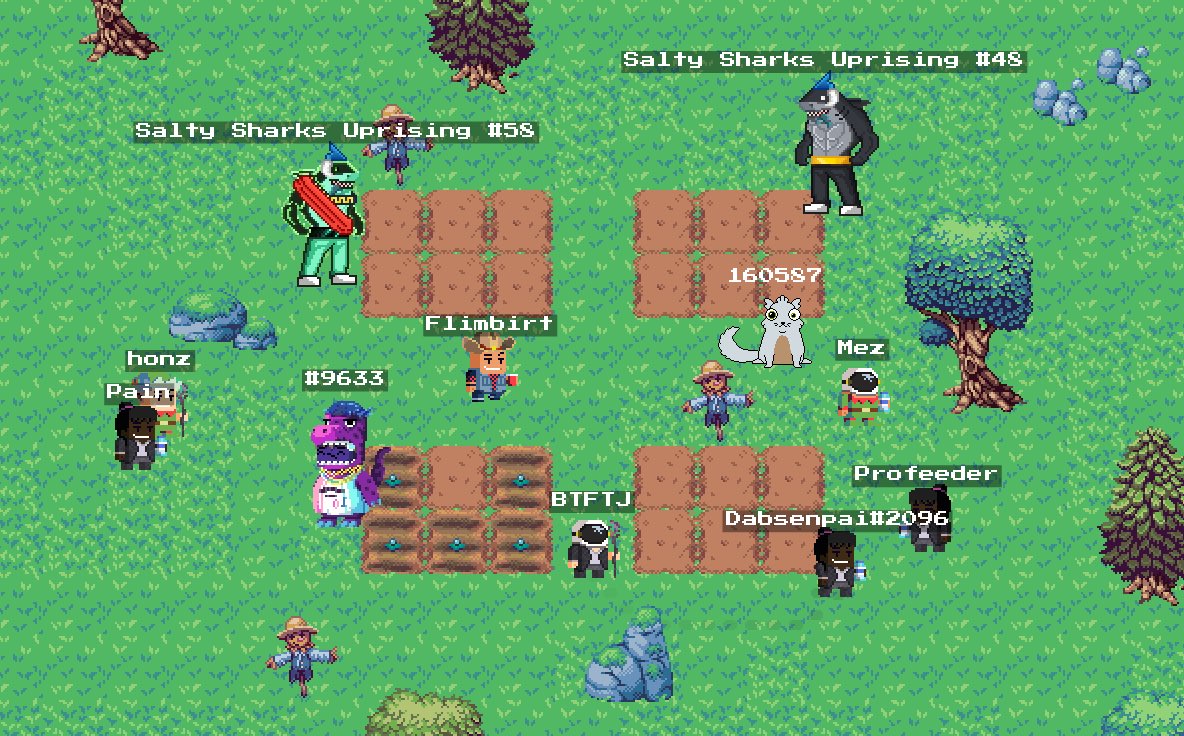 Pixels (@pixels_online) on Twitter photo We had hundreds of <a href="/CryptoKitties/">CryptoKitties</a>, <a href="/CryptoPhunks/">CryptoPhunks 🪞</a>, <a href="/DinosChibi/">NotChibiDinos</a>, <a href="/pixelbeastsnft/">PixelBeasts ᵍᵐ</a> (and more) farming virtual crops in Pixels all night last night.
Why?
1. They’re having fun
2. To get whitelist access for our FarmLand NFT
🧵👇 We had hundreds of <a href="/CryptoKitties/">CryptoKitties</a>, <a href="/CryptoPhunks/">CryptoPhunks 🪞</a>, <a href="/DinosChibi/">NotChibiDinos</a>, <a href="/pixelbeastsnft/">PixelBeasts ᵍᵐ</a> (and more) farming virtual crops in Pixels all night last night.
Why?
1. They’re having fun
2. To get whitelist access for our FarmLand NFT
🧵👇