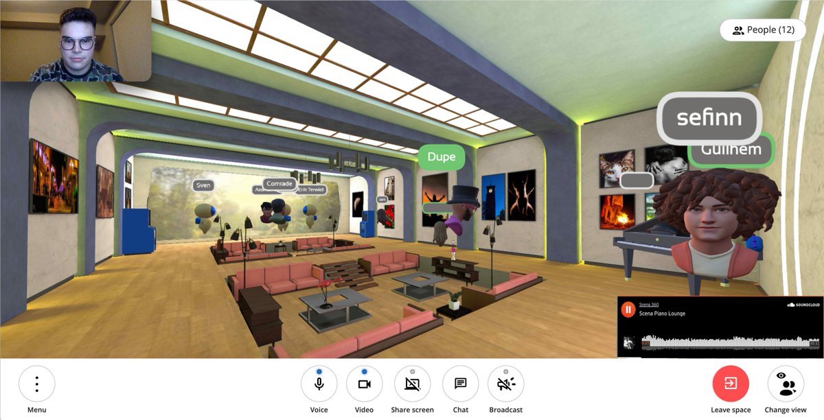 last night was a movie 🤪...

17 friends met up in my private Scena 360 Lounge space and played Scena Scribble &amp; Codenames

Create your own private space and invite up to 25 attendees for free 👉 app.scena360.com/?signUp=1

#metaverse #scena360 #virtualevent #NFTCommunity