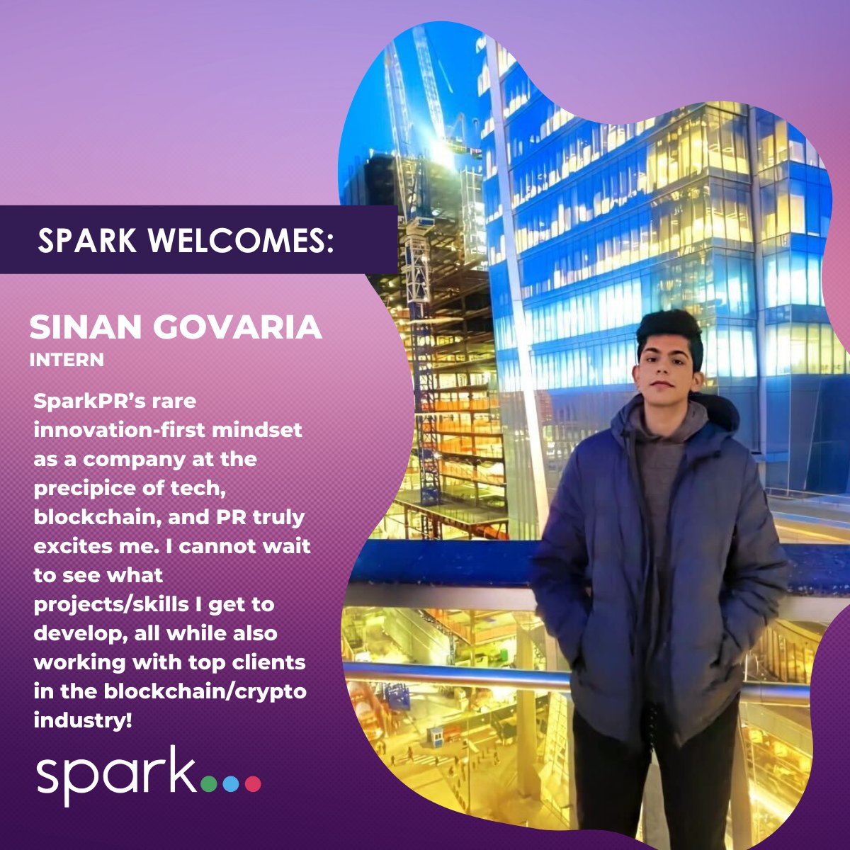sparkpr's tweet photo. New Hire at #SparkPR! 🚀
Please welcome Sinan who joins SparkPR as our first intern of 2022! Sinan - you are going to be such a great asset to this team and we cannot wait to see all of your success here! Welcome aboard! 🎉 https://t.co/jFoDKxXx7e