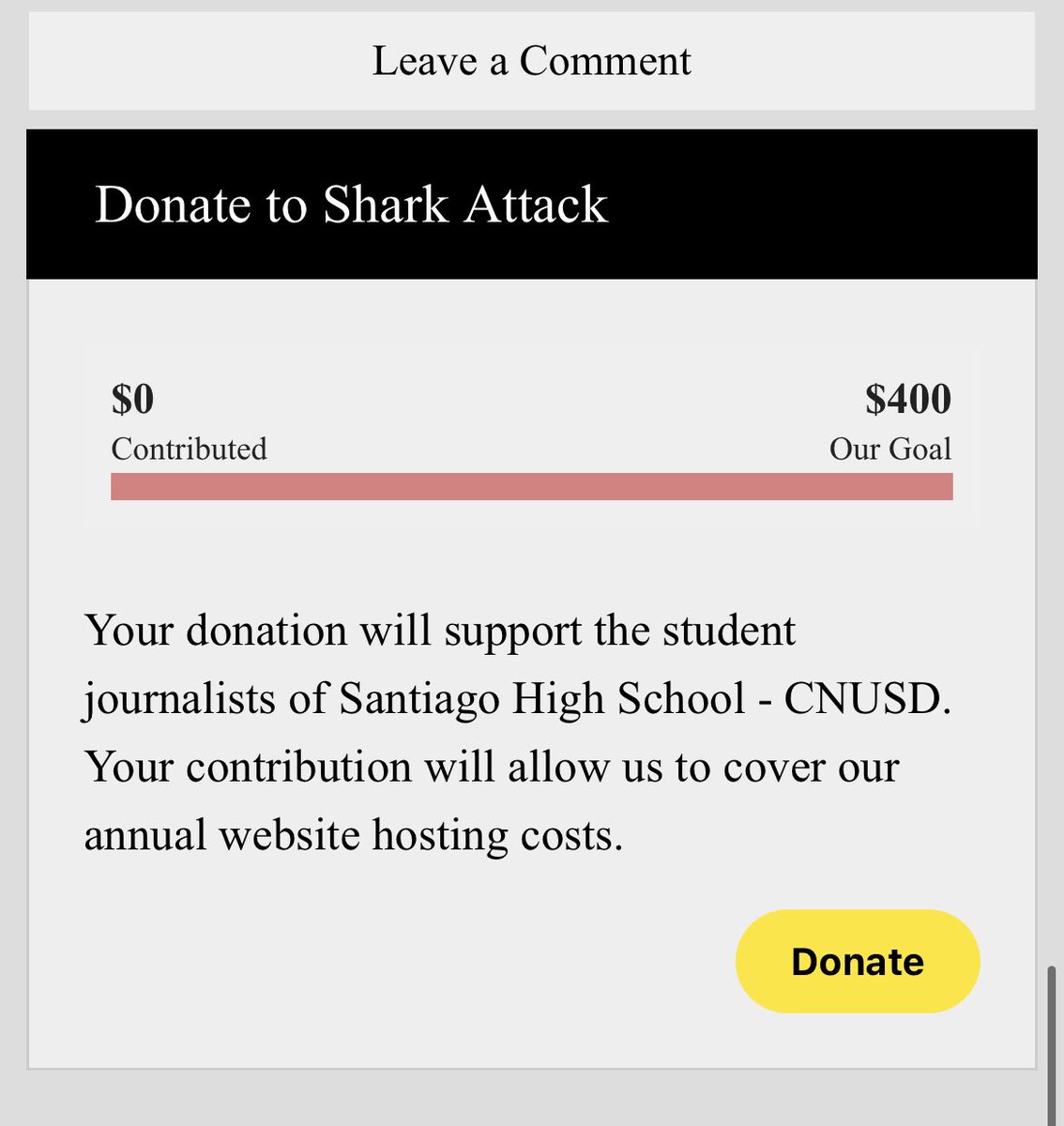 shssharkattack's tweet photo. Consider donating to The Shark Attack to help us pay for our paper! @schoolnewspaper #shssharks https://t.co/MhKgzWc1YS
