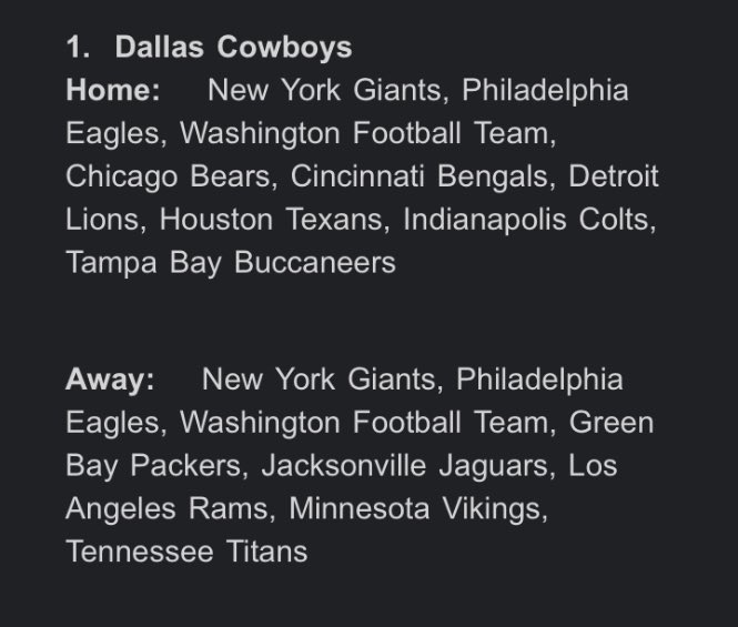 GehlkenNFL's tweet photo. NFL confirms the Cowboys’ opponents for the 2022 regular season. Dates and times to be announced in the spring. https://t.co/XZvbiSFSmM