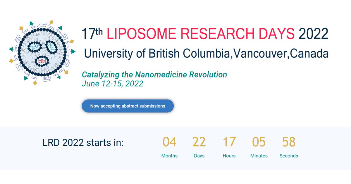 #LRD2022: Catalyzing the #nanomedicine Revolution,
June 12-15, 2022 - Registration is open &amp; abstracts are welcome (15 April deadline). 

Info: bit.ly/3rA6ad9
