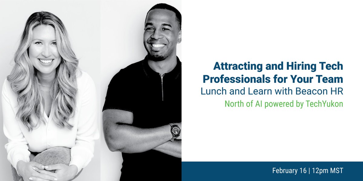 techyukon's tweet photo. Ready to build your IT team? Trying to attract tech professionals to take your organization to the next level? 
Join us for a Lunch and Learn with Beacon HR on Wed Feb 16 at 12pm MST
Save your spot: https://t.co/C6HpGBOcRa
@NickyIsHiring https://t.co/02mGg3NFTf