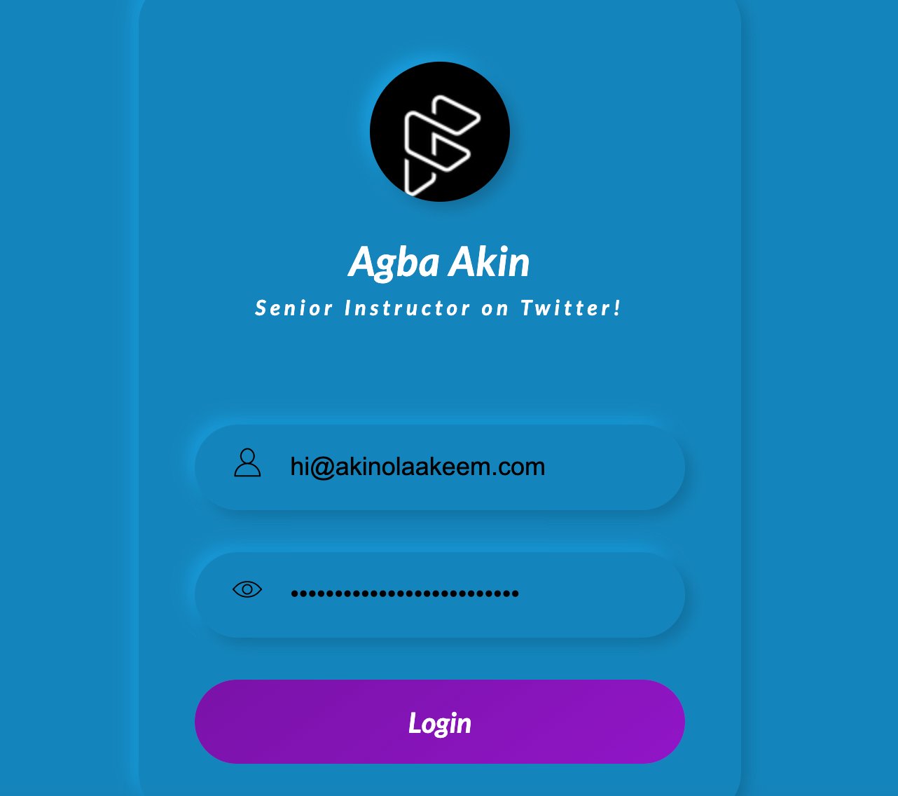 Àgbà Akin on Twitter "Here is a login page designed for my students