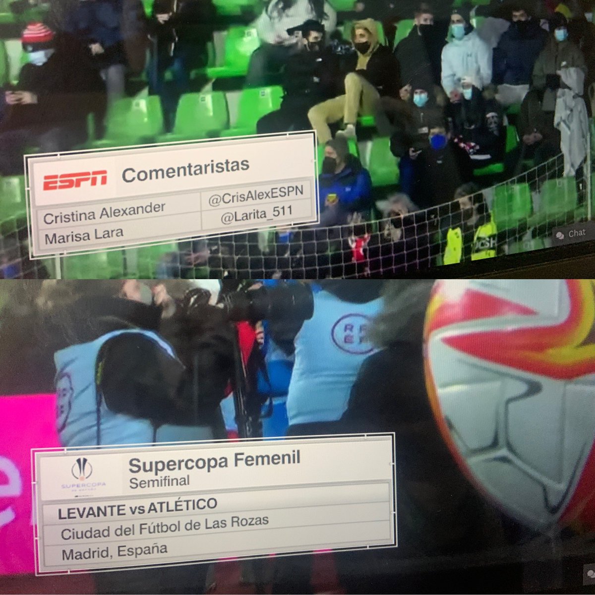 Larita_511's tweet photo. #SupercopaFemenina #SupercopaDeEspana
@LUDfemenino vs @AtletiFemenino #xespn #espnplus junto a @CrisAlexESPN 🤩⚽️ https://t.co/RQGpZcFwLj