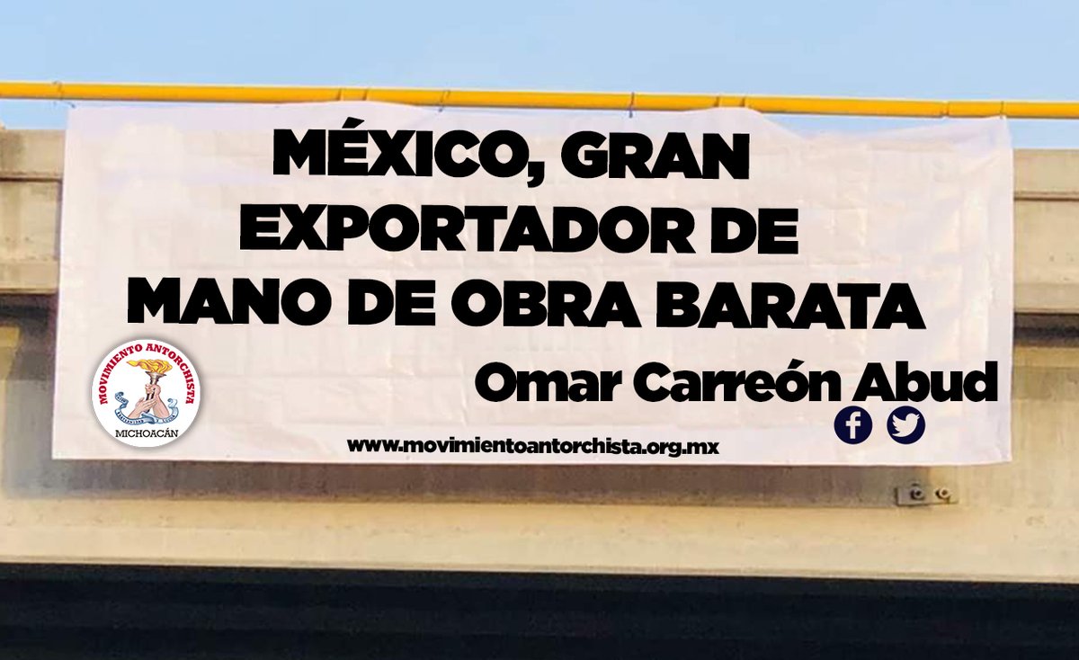 OmarCarreonAbud's tweet photo. Buenas tardes. Te invito a leer mi #Opinión semanal: MÉXICO, GRAN EXPORTADOR DE MANO DE OBRA BARATA

Puedes encontrarlo completo en: https://t.co/UbNVCviBY7 y en https://t.co/aLk58gqREc https://t.co/CptrDahgty