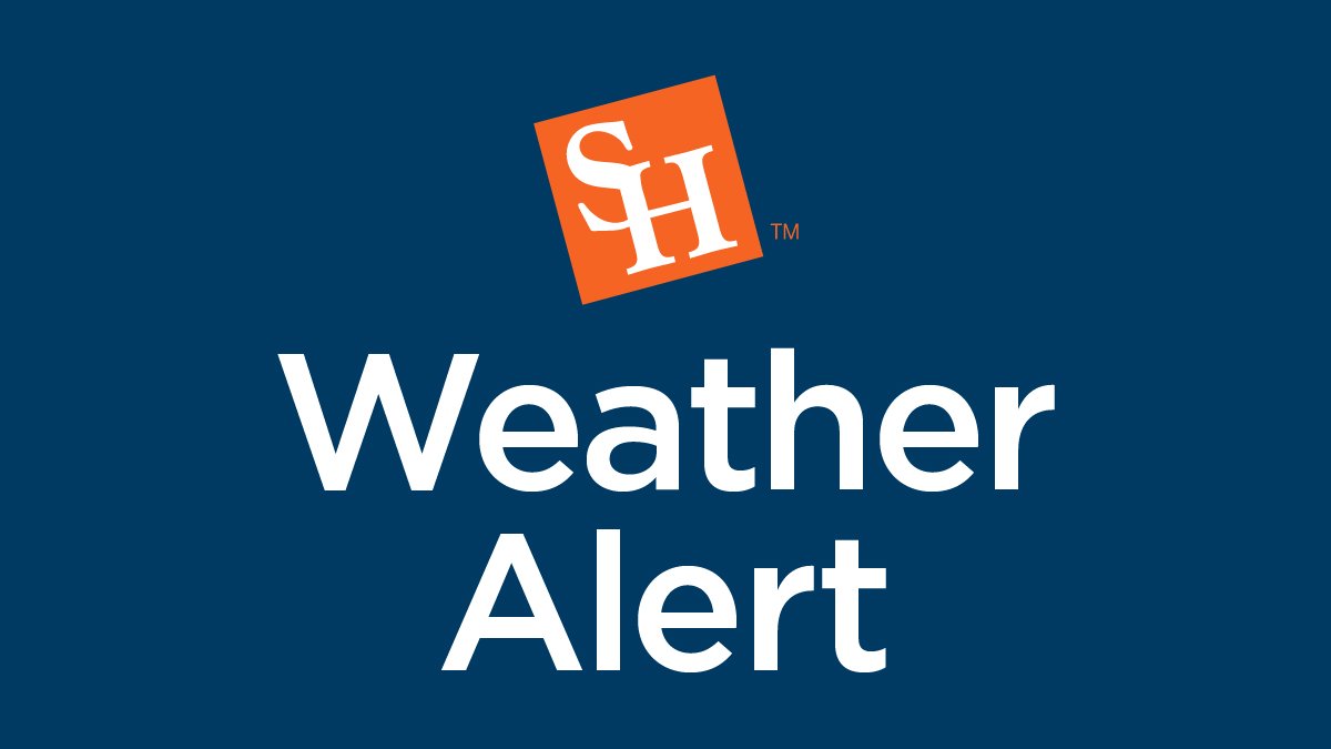 #Bearkats - Weather forecasts predict possible rain/cold temperatures overnight. Roadways may be slick Friday, take precautions:
 
• Check road conditions before driving
• Plan extra time to drive to campus
• Drive slowly and leave extra space between your vehicle and others