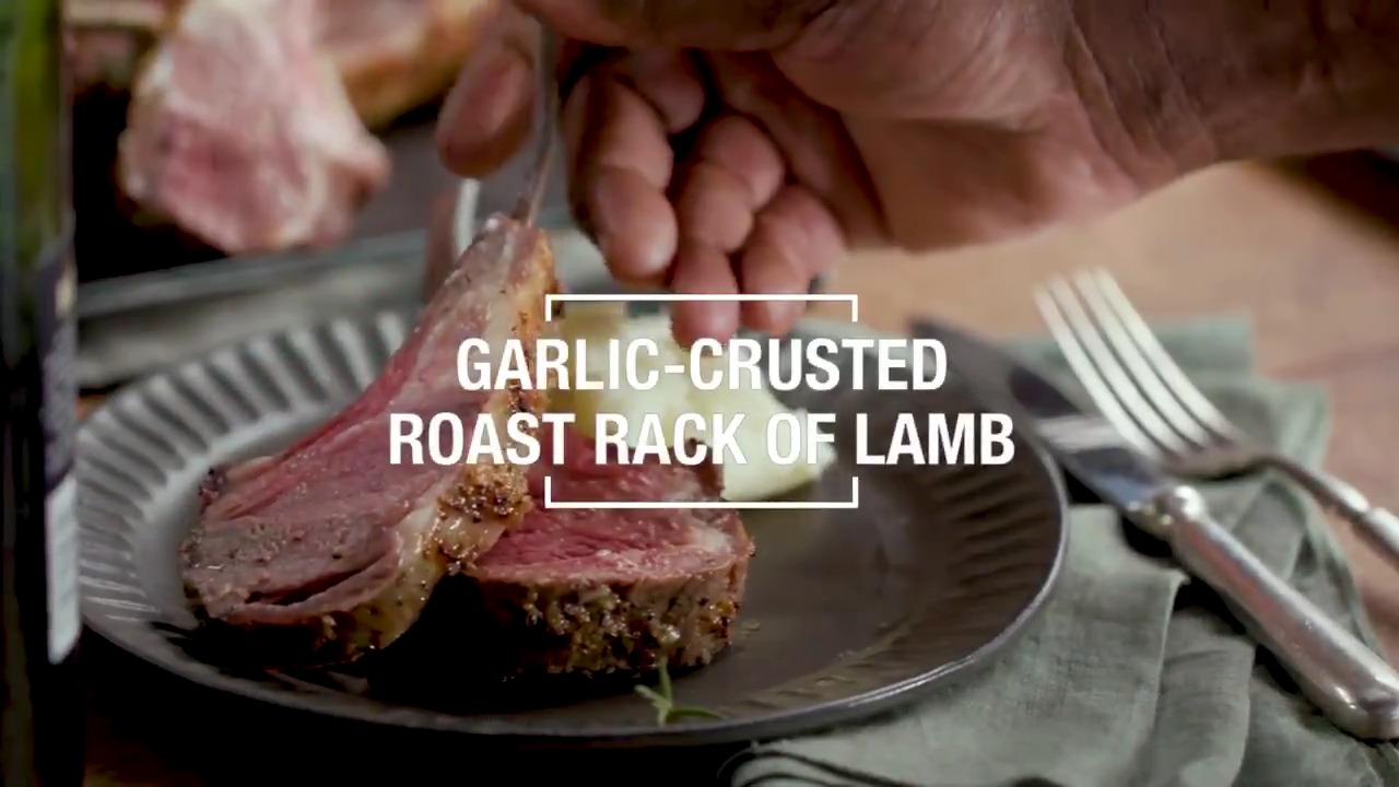 Garlic-Crusted Roast Rack of Lamb Recipe