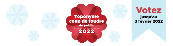 Le toponyme «Place des Contremaîtresses» (@zibiCanada) fait partie des 12 coups de ❤️ de la Comm. de toponymie du QC. Jusqu’au 3 fév., votez pour votre toponyme «coup de foudre» et courez la chance de gagner une carte-cadeau chez @RenaudBray ! toponymie.gouv.qc.ca/ct/vote-topony…