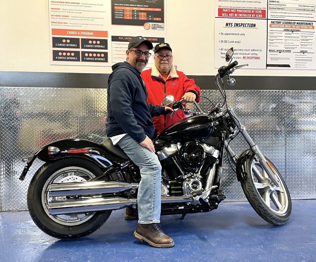 Congratulation to Mike on the purchase of his 2022 FXST.  Mike is pictured with his father-in-law Benny.  <a href="/harleydavidson/">Harley-Davidson</a> @hdmuseum #harleydavidson #softail