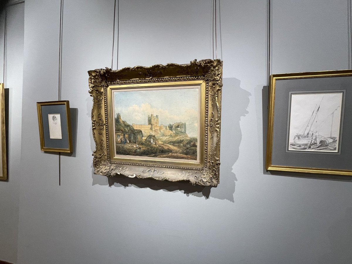 britishwcs's tweet photo. We’re set up and ready for the opening of @MasterDrawingNY tomorrow. Here from left to right: drawing probably of Maria Constable by John Constable, Bamburgh Castle by Girtin and an early Turner #mdny #girtin #turner #Constable #newyork #watercolor #britishart #artforsale https://t.co/zVWcBVoKyi
