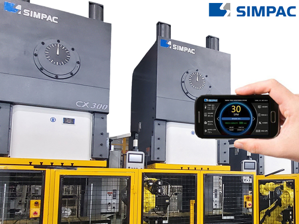 simpacamerica's tweet photo. #IIoT solutions can be accessible, feasible &amp; practical for #metalformers. As seen with the #CXseries, #SIMPAC's  #SPMS is freely movable with its pendant &amp; arm attachments. This intuitive, user-friendly application requires no special knowledge or training. #PressMonitoring #IoT https://t.co/S6GMY5FNDj