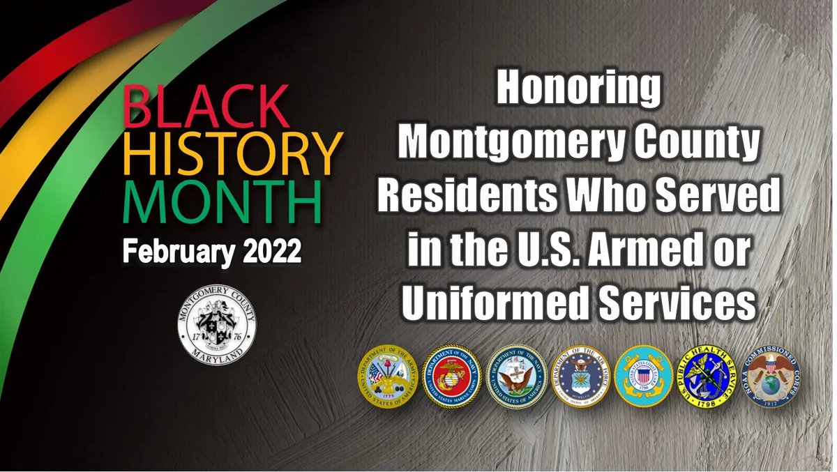 MontgomeryCoMD's tweet photo. The Montgomery County Commission on Veterans Affairs will honor County uniformed service members and veterans with an expanded detailed virtual display of tributes as part of its celebration of February as Black History Month. #MoCoVets 📰➡️ https://t.co/rDCGo70ZNw https://t.co/QELy8tTJjw