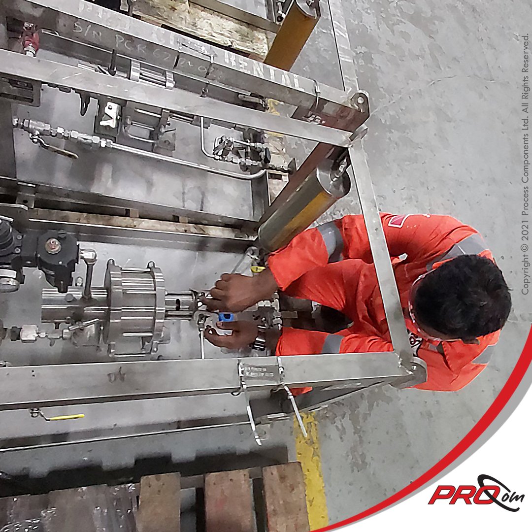roscoprocom's tweet photo. Routine #testing and #servicing on #CheckPoint #pump #skid packages, which has returned from #offshore. These pumps precisely inject #liquids, including highly corrosive #chemicals, into #processsystems.

#ProComTT #ChemicalInjectionPumps https://t.co/wGuaYakiYQ