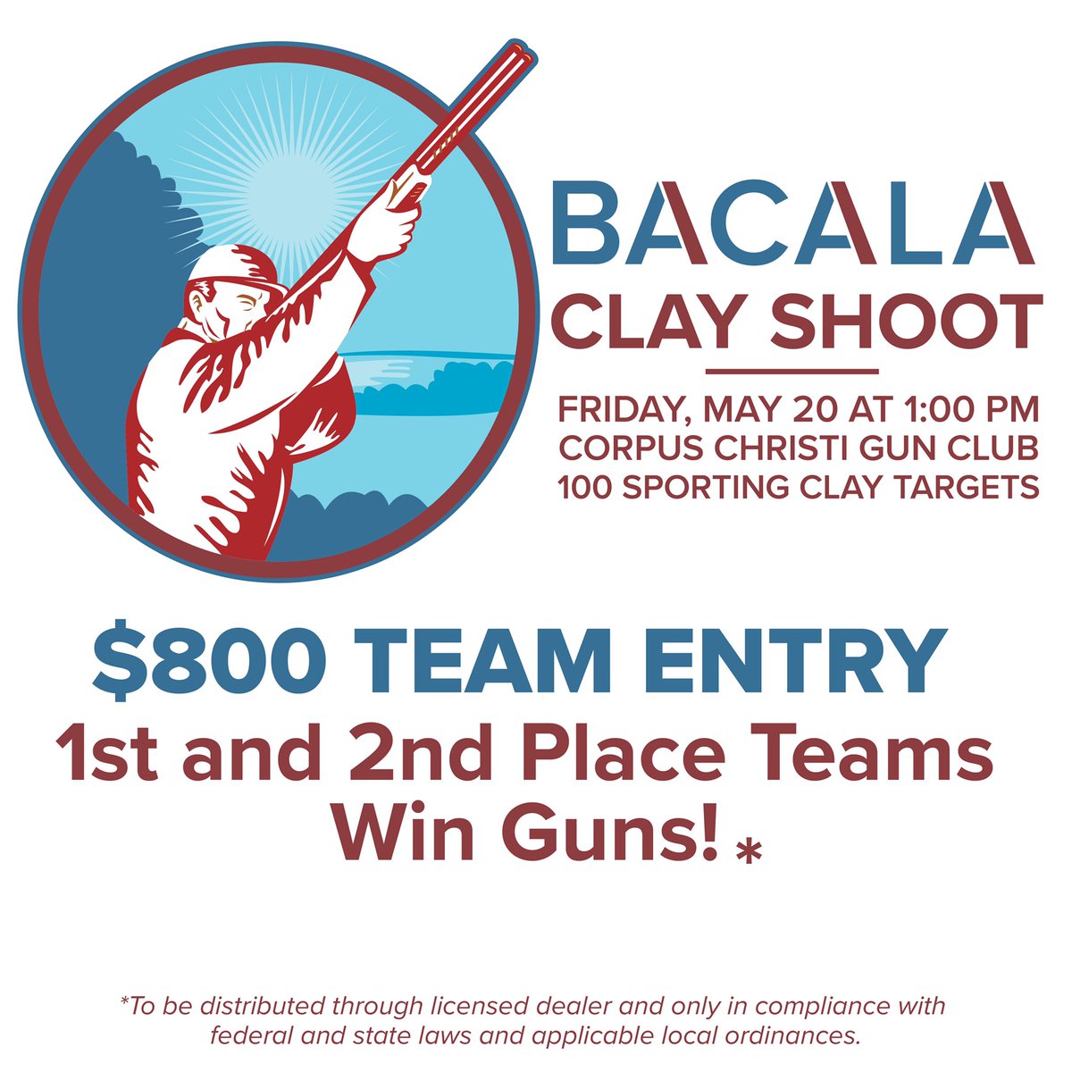 BACALACC's tweet photo. Sign up to play in our Sporting Clay Shoot on May 20 at Corpus Christi Gun Club! https://t.co/R4IeJRdUVY

#stoplawsuitabusecc #stoplawsuitabuse @AmTortReform @CALACTX https://t.co/RQK0XobaV4
