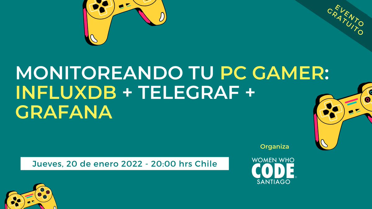 HOY - Jueves 20 de enero tenemos el evento: Monitoreando tu PC Gamer con #InfluxDB + #Telegraf + #Grafana

Inscripciones: buff.ly/3rvMGpP

#pcgamer