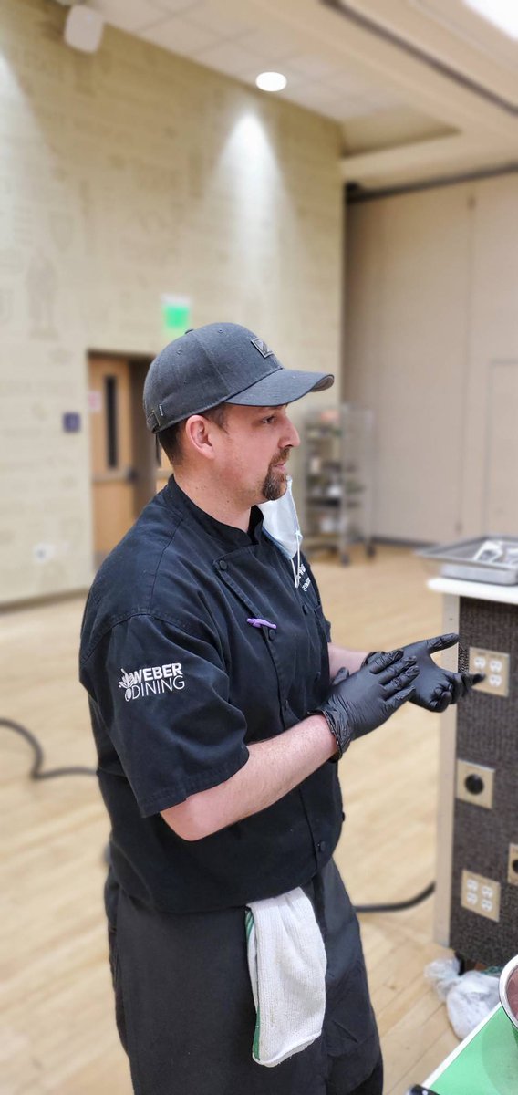 WeberDining's tweet photo. Our Executive chef, Juston Williams, participating in teaching a cooking class for Student Affairs event yesterday. They learned how to make summer rolls and lumpias. 
#cookingclass
#weberstateuniversity #weberstate 
#studentaffairs https://t.co/maXcgPiEQA